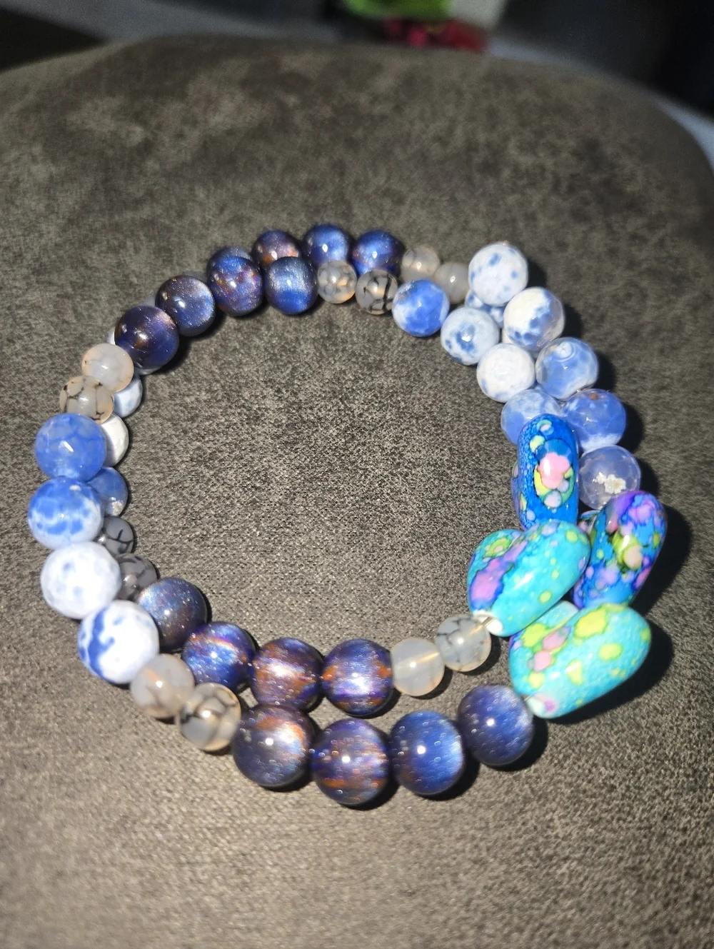 Boho Natural Gemstone Wrap Bracelet | Multicolor Stone Handmade 277 - Picture 4 of 6